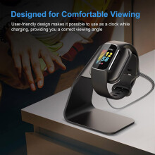 Opladningsdock til Fitbit Charge5, Luxe Smartwatch, hurtigopladning med indbygget printkort, premium aluminiumslegeringsstativ med 1,4 m USB-kabel