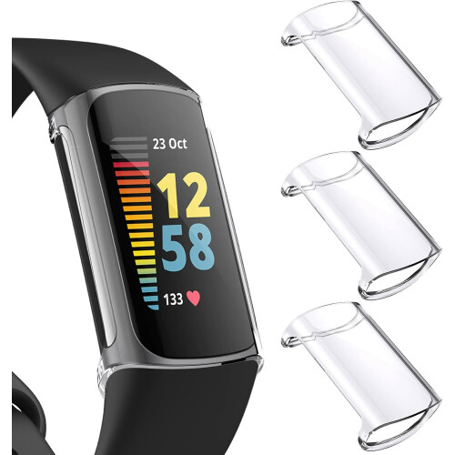 Ανθεκτικό κέλυφος προφυλακτήρα για Fitbit Charge5, προστατευτικό οθόνης με πλήρη