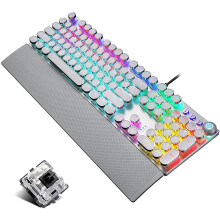 Tastiera meccanica da gioco con interruttori Clicky Blue, copritasti stampati a iniezione a doppio colpo in stile Retro Punk, retroilluminazione RGB