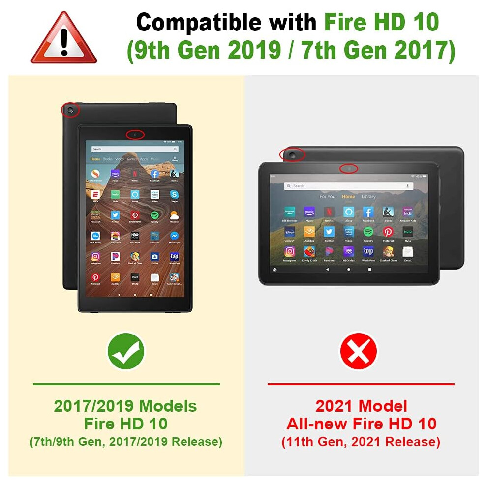 Handy Stand Case For Fire Hd 10 Tablet 7Th And 9Th Generations, 2017 And 2019 Releases, Ultra Lightweight Pu Leather With Protective Interior Lining 9128293461382
