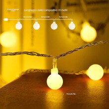 Battery Operated Globe String Lights, Energy Saving, Waterproof Design, 8 Lighting Modes For Indoors & Outdoors
