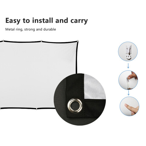 120in Foldable Polyester Projector Screen for Home & Camping 2