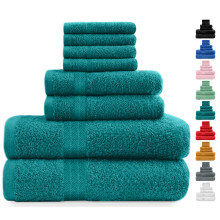 Midland Bedding 8 Piece Bale Towel Set, Cotton Towels Set - 4 Wash Cloths/Face Towels, 2 Bath Towels and 2 Hand Towels for Bathroom. 400 GSM Thread