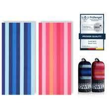Microfibre Beach Towels for Adults - 200x90cm 2 Pack Extra Large Beach Towels in Gift Boxed, 250 GSM, Sand Free, Lightweight & Quick Dry Beach Towel