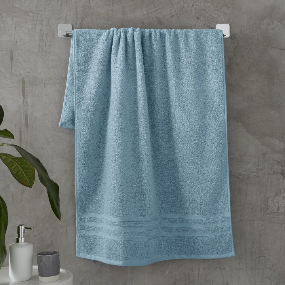 Catherine Lansfield Zero Twist Cotton 90X140cm Bath Sheet Blue