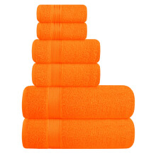 Elvana Home Ultra Soft 6 Pack Cotton Towel Set, Contains 2 Bath Towels 28x55 inch, 2 Hand Towels 16x24 inch & 2 Wash Coths 12x12 inch, Ideal for