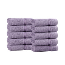 Superior Egyptian Cotton 10-Piece Face Towel Set, Royal Purple