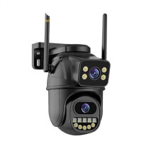 Ruiseawing Outdoor Security Camera, Dual Lens, 4X Digital Zoom, AI Human Detection, PTZ IP WiFi 4MP No SD Card Safer Home