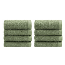NELLA BIAGINI Minerva Bathroom Washcloths 30 x 30 cm, Set of 8, 100% Pure Terry Cotton, 420 g/m?, Soft, Absorbent, Practical, Durable, Solid Colour