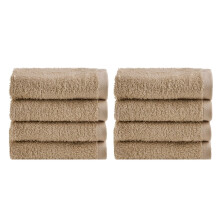 NELLA BIAGINI Minerva Bathroom Washcloths 30 x 30 cm, Set of 8, 100% Pure Terry Cotton, 420 g/m?, Soft, Absorbent, Practical, Durable, Solid Colour