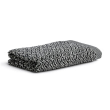 m?ve Bath Towel, 85% Baumwolle / 10% Viskose aus Bambus-Zellstoff / 5% Leinen Nature/Black, 80 x 150 cm