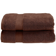 Superior Collection 100% Zero Twist Cotton Super Soft and Absorbent Bath Towel Set, Espresso (Set of 2)