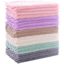 24 Pack Kitchen Dishcloths - Does Not Shed Fluff - Reusable Dish Towels, Dish cloths, Super Absorbent Coral Fleece Cleaning Cloths, Nonstick Oil