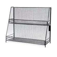 Band holder and gift wrap holder – Metal organizer for CDs, vinyl record spools, stamp rolls – 30x18x45cm3layers Black