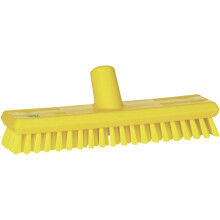 Vikan 70416 Stiff Bristle Deck Scrub, 10-3/4" Polyester, Yellow