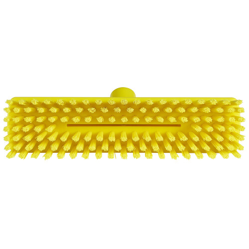 Vikan 70416 Stiff Bristle Deck Scrub, 10-3/4" Polyester, Yellow 2