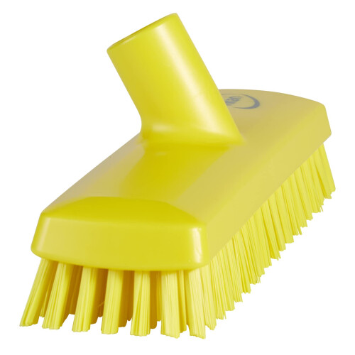 Vikan 70416 Stiff Bristle Deck Scrub, 10-3/4" Polyester, Yellow 1