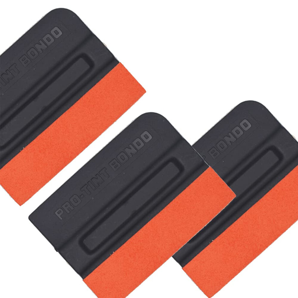 Ewrap 3 Pack Magnet Vinyl Wrap Squeegee Vinyl Scraper Plastic Squeegee Felt Edge Squeegee With Suede Felt Edge For Car Wrapping, Window Tint(Black) Black 5051221383675