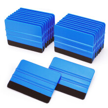 Lunbengo 20 Piece Car Wrap Plastic Squeegee, 10 * 7cm Window Tint Squeegee Film Tools, Felt Edge Squeegee Decal Wallpaper Applicator, Blue