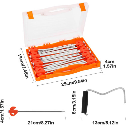 Grounding stakes with PEG remover, storage case  20x thickened metal 2