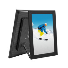 10-Zoll-Digitalfotorahmen mit HD-IPS-Vollbilddisplay (1280 x 800 Pixel), Uhr, Kalender, Videoplayer und EU-Stecker