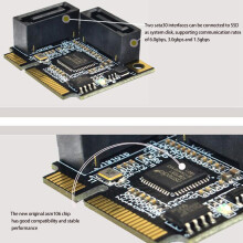Mini-PCI-E-PCI-Express-zu-SATA-3.0-Konverterkarte mit 2 Ports und SATA-Kabel für PCs