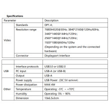 Dual Monitor DP/USB KVM Switch 2 Computers 8K@30Hz Compact