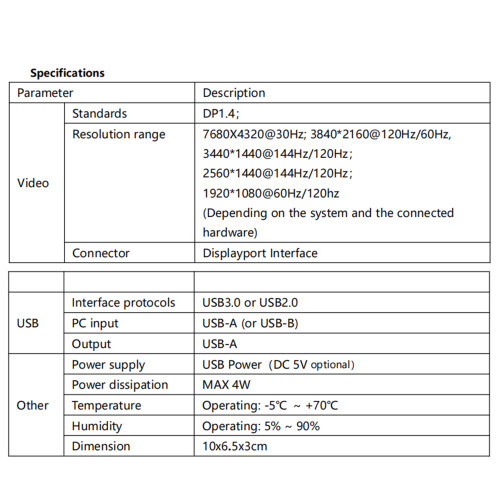 Dual Monitor DP/USB KVM Switch 2 Computers 8K@30Hz Compact