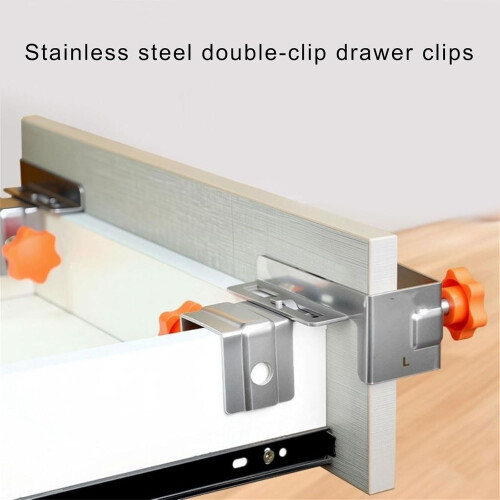Drawer Front Panel Installation Clamp  1 Pair, Jig For Cabinet Face Frame Alignment NoHandle, Adjustable Mounting 2