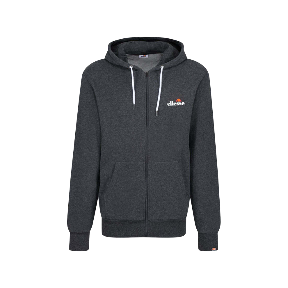 Ellesse Full Zip Hoodie Dark Marl Uk M Grey
