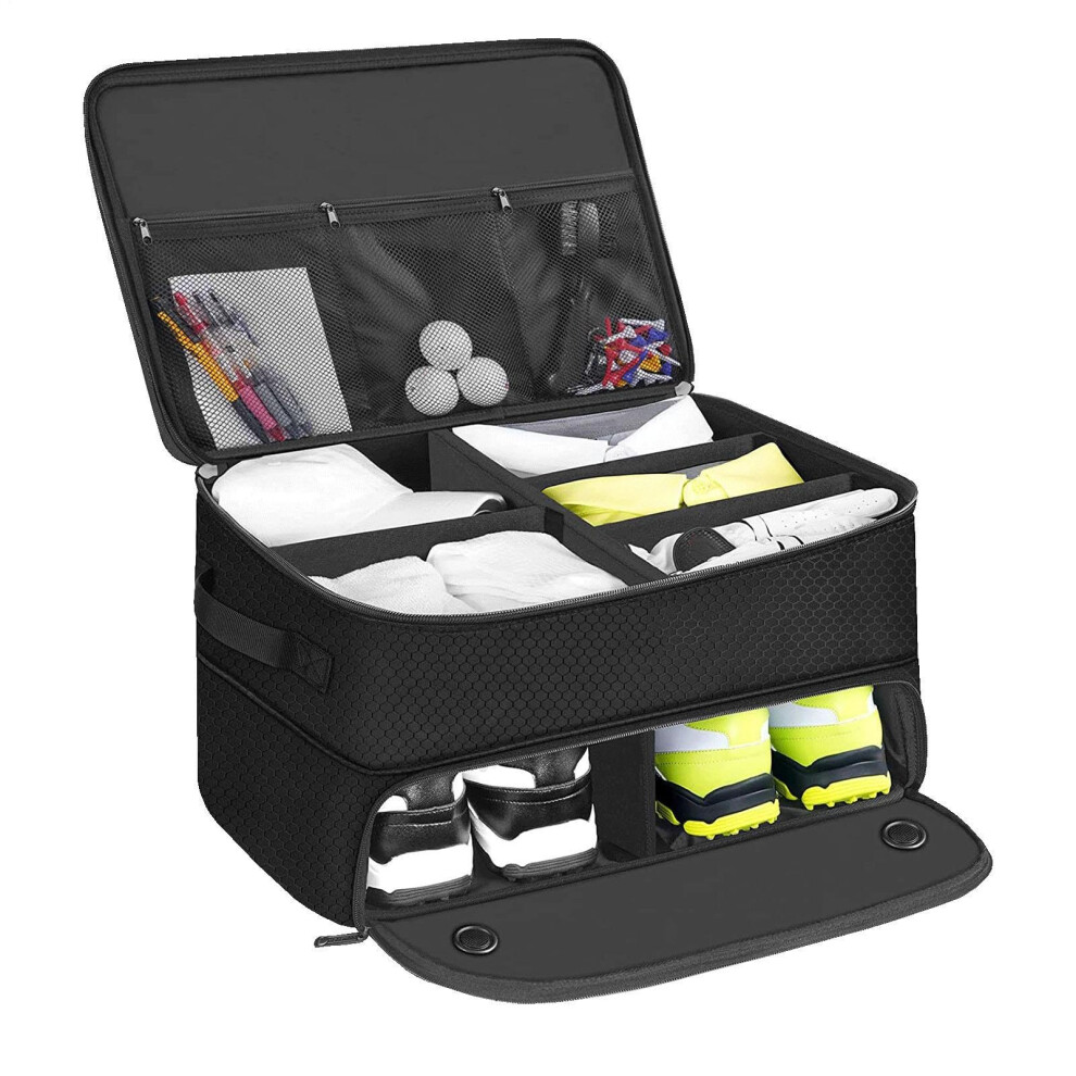 Golf Trunk Organizer, 2 Layer Car Locker With Ventilated Compartment, Portable Storage For Golf Accessories 9426802368208
