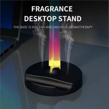 RGB-Gaming-Headset-Ständer mit Umgebungsbeleuchtung, ergonomischer Kopfhörerständer und Ohrhörerhalter für PC-Spieler, Schwarz