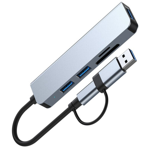5  2-In-1 USB 3.0 HUB Type-C Adapter USB3.0+USB2.0++TF Multi-Port USB Splitter Expander for PC Computer 2