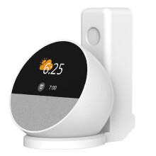 Wandhalterung für Amazon Echo Spot T5, Steckdosenhalterung für Kinder, Wandhalterung mit Kabelaufbewahrung (weiß)
