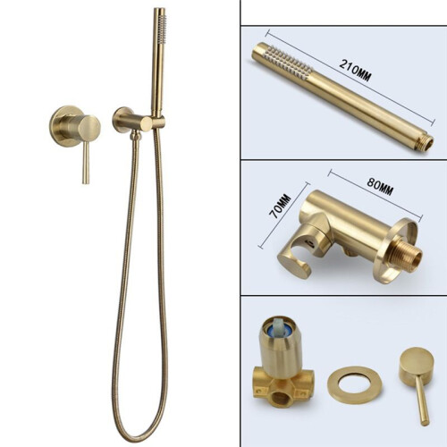 Wall Mounted Hot and Cold Water Showerhead Shower Set Shower Set Silver 2