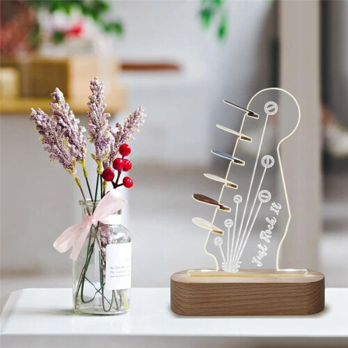 Display för Gitarrval, Förvaringsställ för Lysande Pick, för Akustisk Elektrisk Bas Ukulele Violin Oval Bas 2