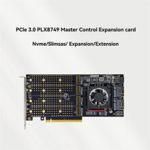 PCIe 3.0 zu M.2 NVMe Erweiterungskarte 2-Port Slimsas PLX8749 Motherboard Free Split 4 Disk M.2 NVMe Erweiterungskarte