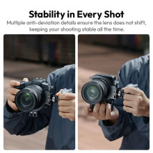Ulanzi Kamerakäfig Schnellverschluss-Halbkragen, drehbarer Adapterring für DSLR-Kameras, vertikale und horizontale Drehung CA03 95 mm