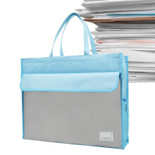 File Business Briefcase Pouch, A3 Document Storage Bag, Large Capacity Blue