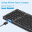 Foldable  Keyboard, USB Rechargeable Wireless Keyboard for IOS, Android, Windows PC Laptop Smartphone-Black 3