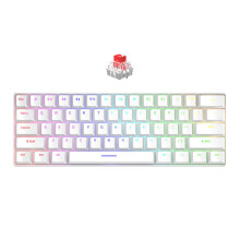 Mechanische Tastatur mit 61 Tasten, gemischter Beleuchtung, Hot-Swap-fähig, Bürozubehör, Gaming-Tastatur, Weiß, Rot, Achse