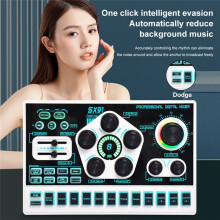 SX91 Soundkarte USB-Soundmixer Professionelles Audiomischpult Verstärker für Live-Gesang PC Computer Laptop Handy
