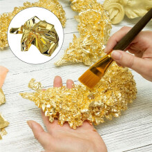 200 Stück Goldblätter, Blattgold für Kunstvergoldung, Goldflocken, Mehrzweck-Goldblätter, Goldflocken, 8,5 x 8 cm