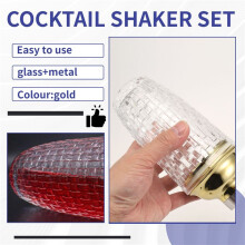 13-Unzen-Cocktailshaker-Set aus Glas – Glasshaker für Cocktails, Getränkeshaker, Cocktailshaker, Gold