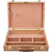 Multifunctional wooden painting tool box, brush storage, artist, easel, portable painter's storage box for draftsmen, students