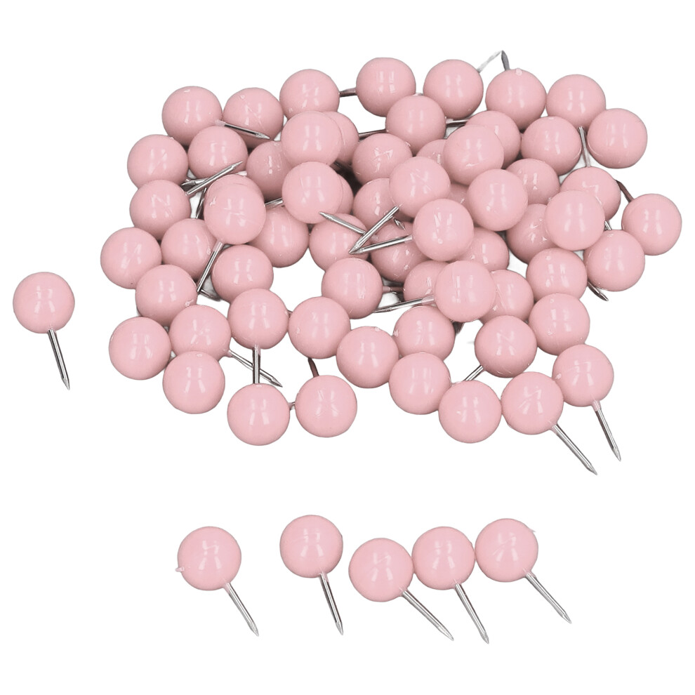 100Pcs Map Push Pins Steel Plastic Pink 9.5X20mm For Cork Boards 7601375780745