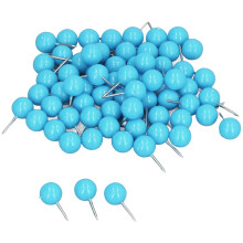100 Stück blaue Reißnadeln Landkartennadeln aus Stahl und Kunststoff 9,520 mm für Korktafeln