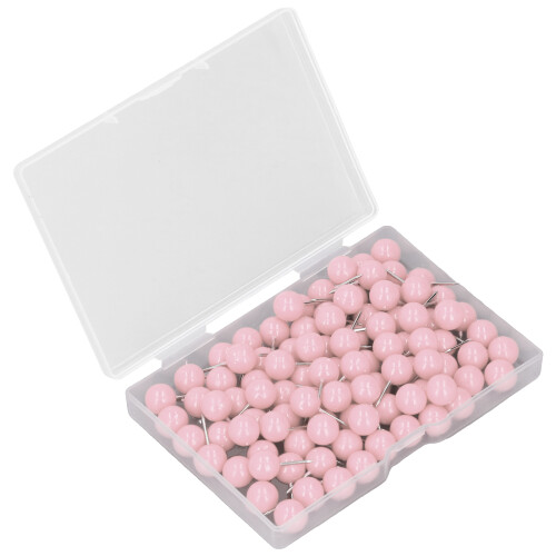 100Pcs Pink Steel Plastic Push Pins Map Tacks 9.5x20mm 1