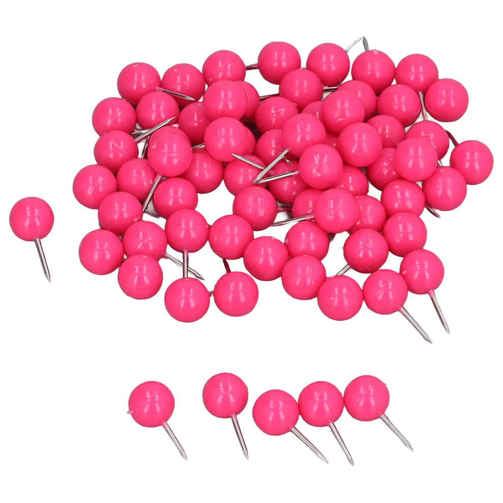 100Pcs Map Tacks Rose Red Push Pins Steel Plastic Marking Pins 9.5X20mm 3791375777389