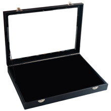 Badge Display Case for Pin Collectors, Velvet Pad Badge Display Case with Dustproof Enamel Pin Display Case Functionality, Table Top Display Case for